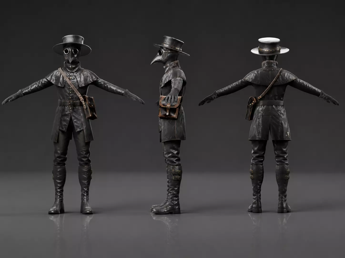 Plague Doctor Rigged Low-poly 3D model