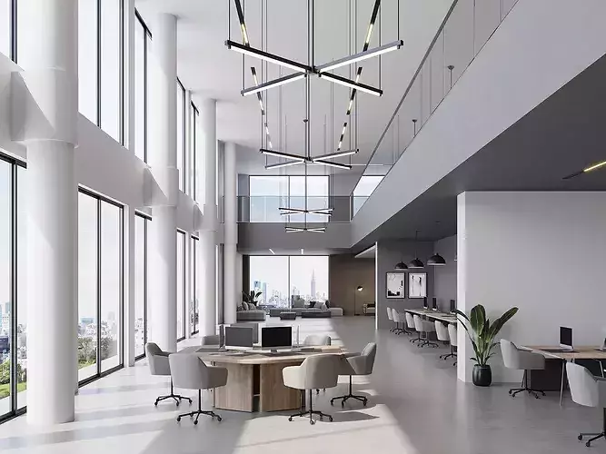interior scene modern office 10 3D model