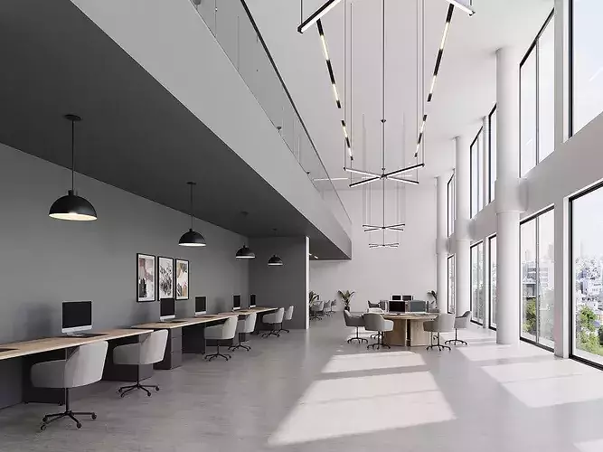 interior scene modern office 10 3D model 3