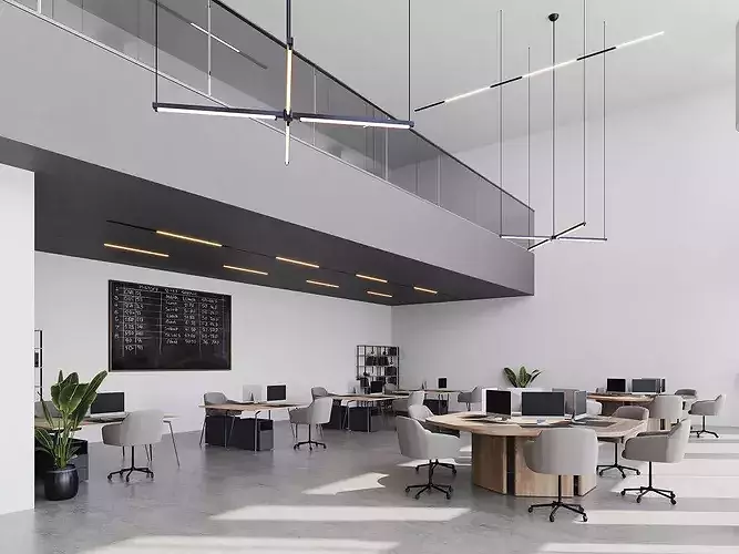 interior scene modern office 10 3D model 2