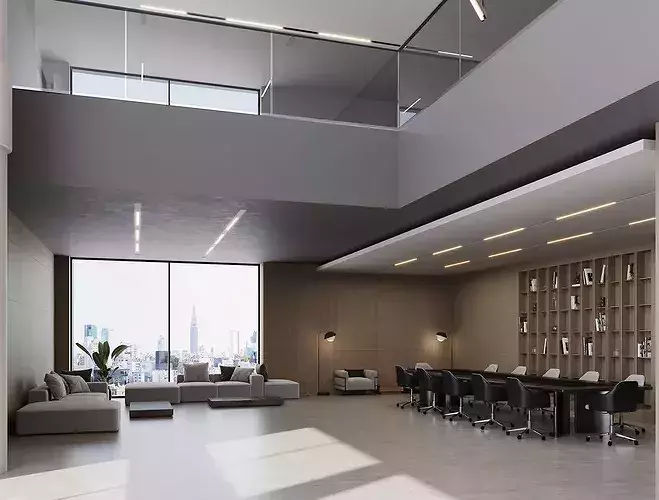 interior scene modern office 10 3D model 6
