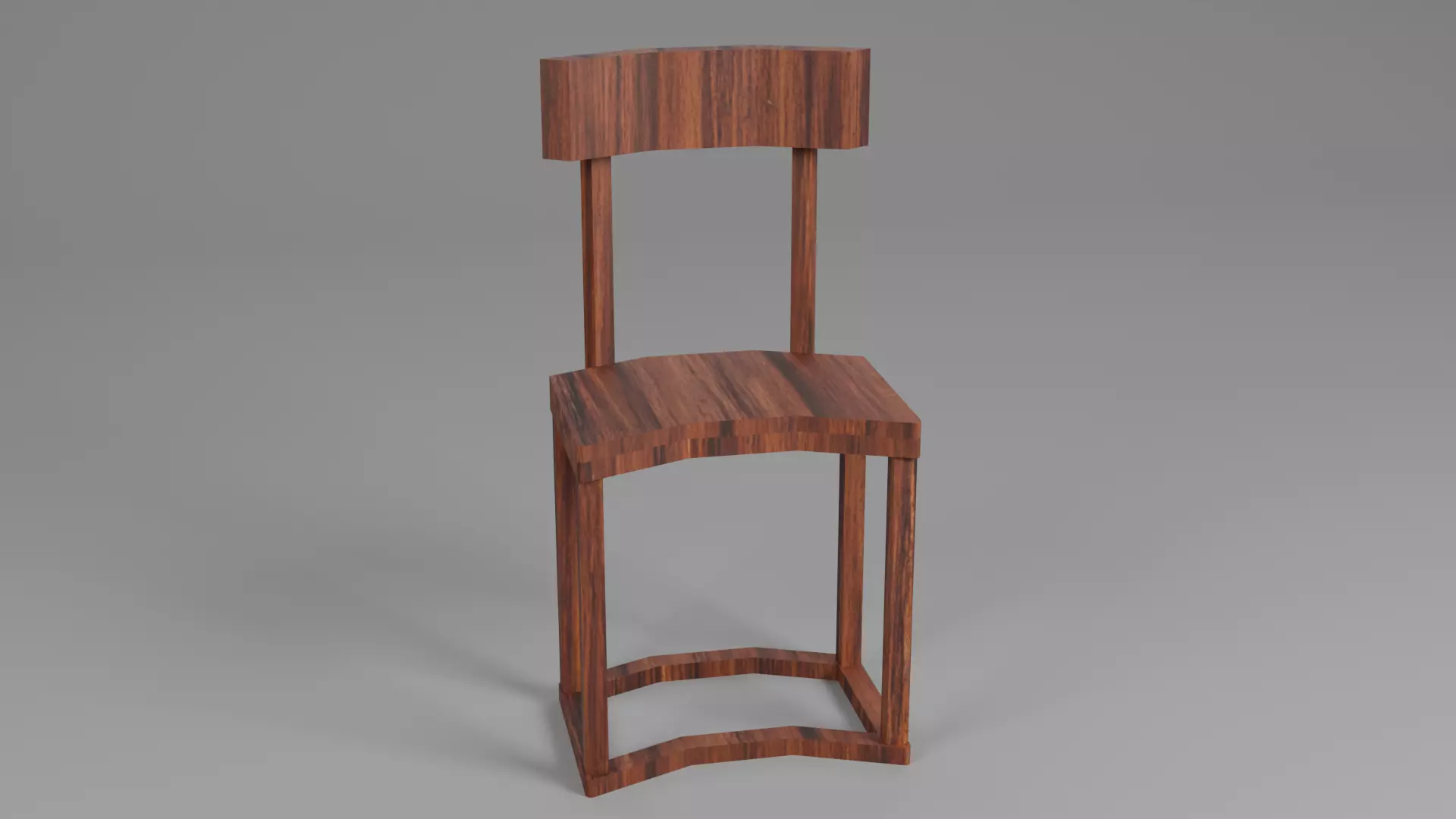 Round Side Table Chair - Low Poly Wooden Chair Free 3D model