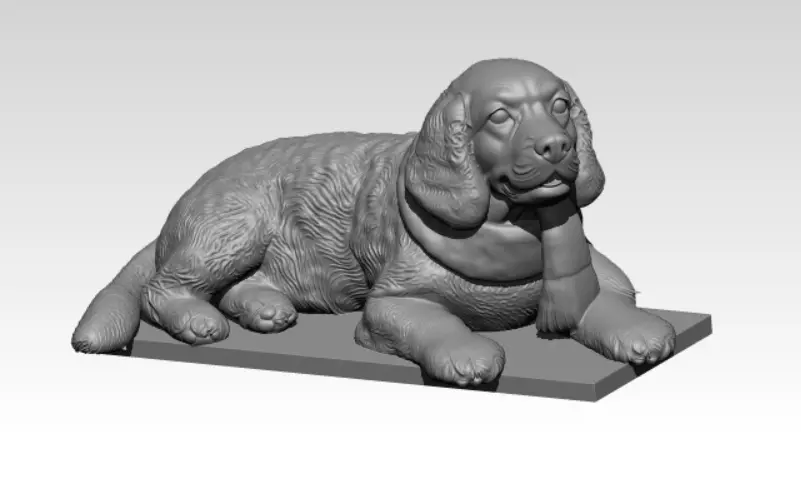 Realistic Lying Dog 3D Model Detailed Printable Pet Sculpture 3D print model