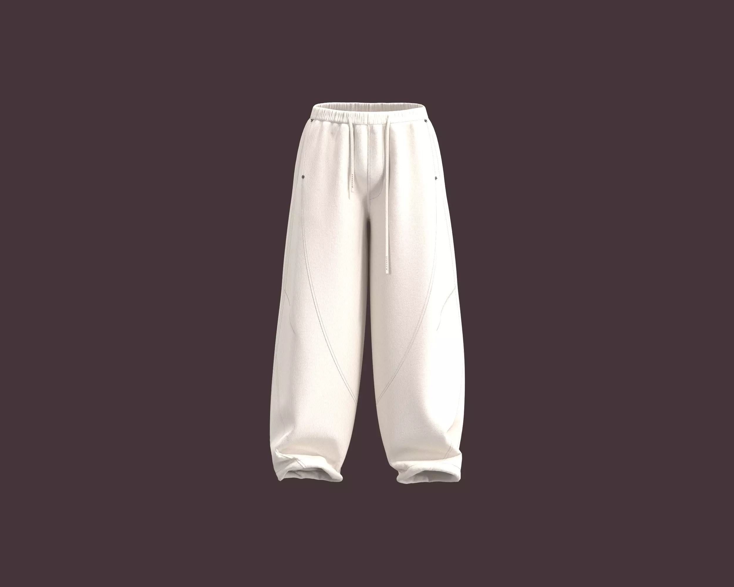 Mens jogger with cut and sew and dart detaling 3D model