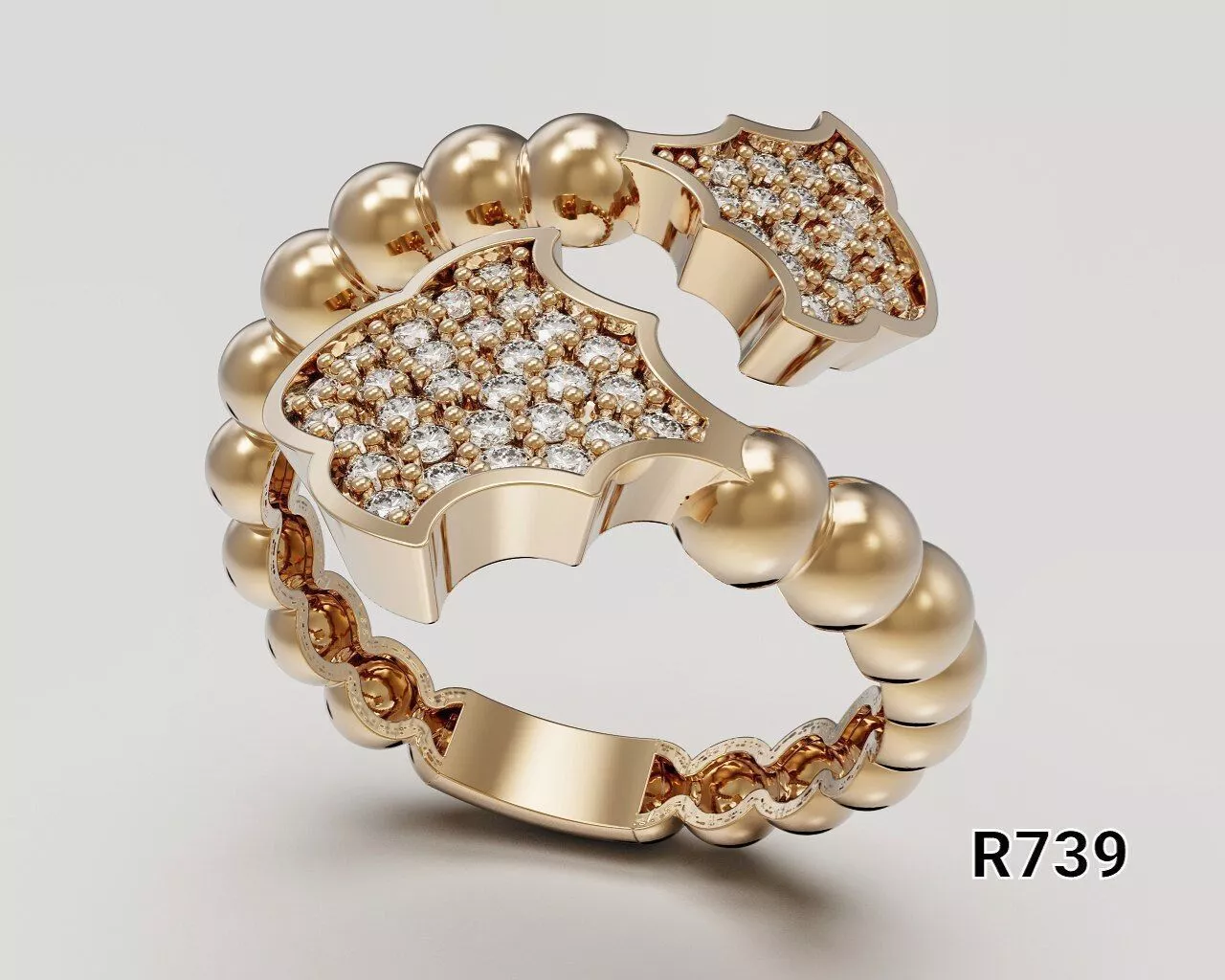 Luxury clover design ring 3D print model
