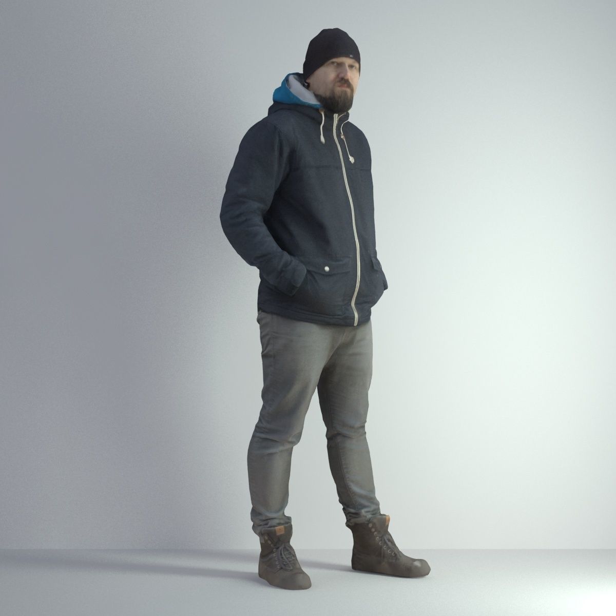 3D Scan Man Winter 001 3D model_10