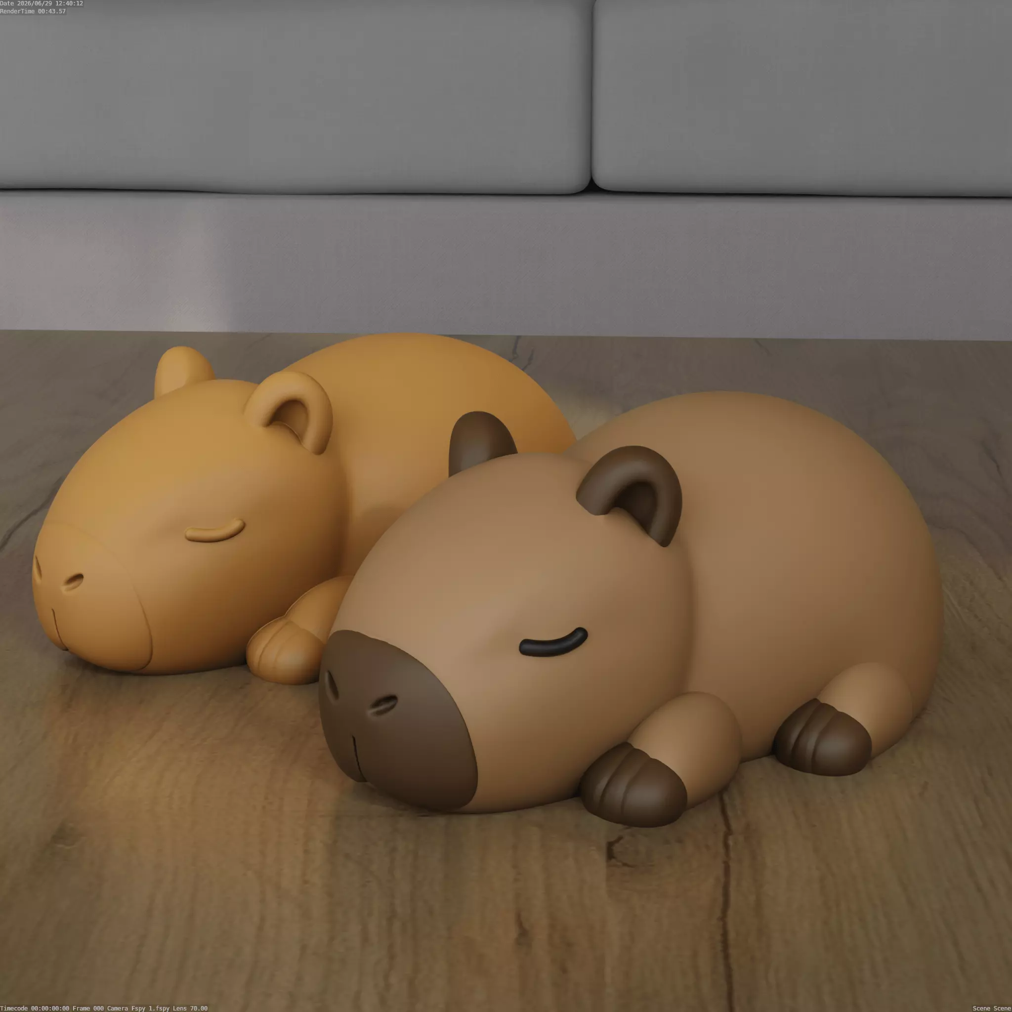 Cute Sleepy Capybara 3D Printable Desk Decor 3D print model
