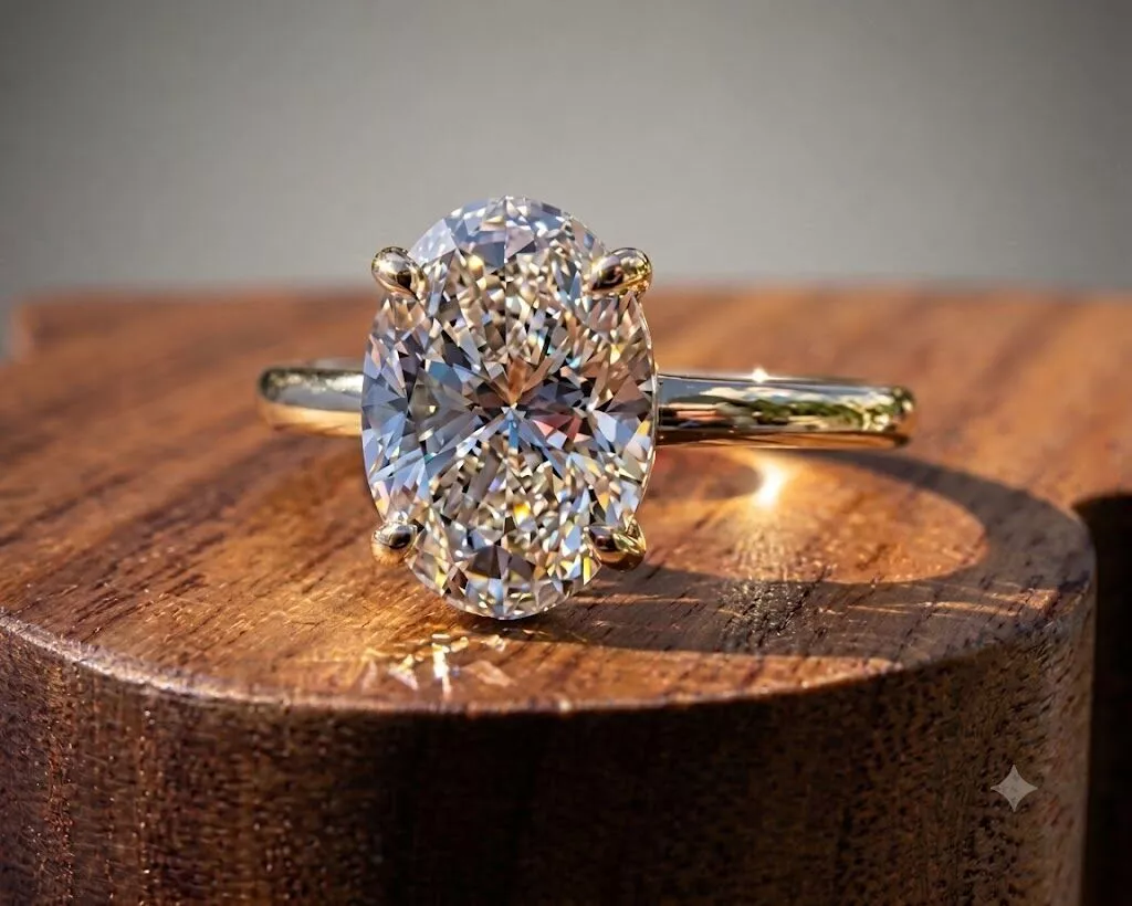 Classic Oval Cut Solitaire Engagement Ring CAD Jewelry Model 3D print model