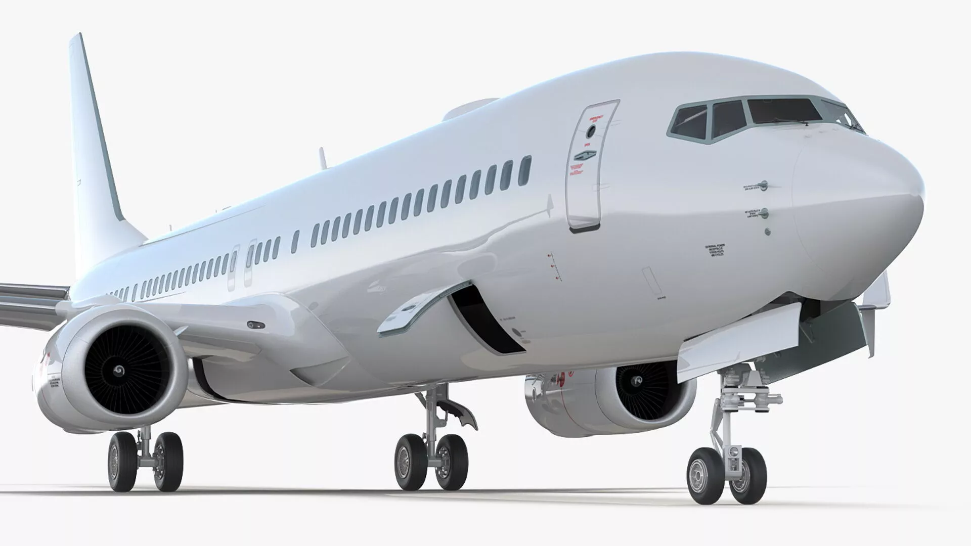 Boeing 737-900 with Cabin and Doors Rigged 3D model