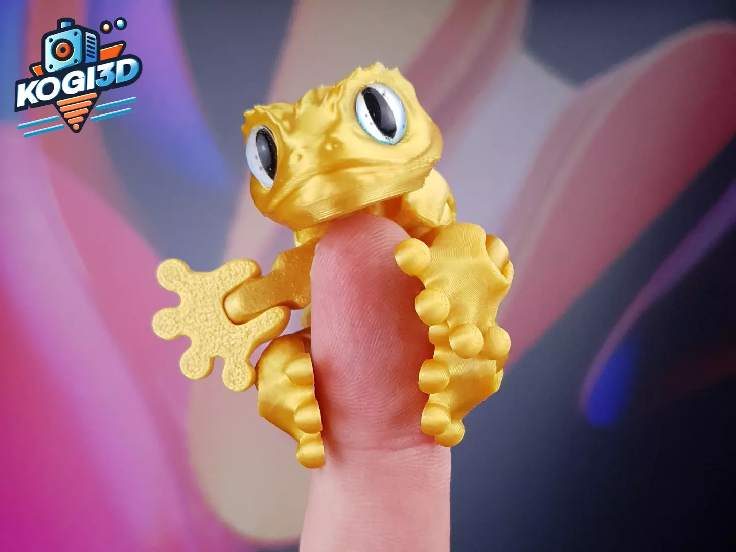 Articulated Print-in-Place Mini Gecko 3D print model