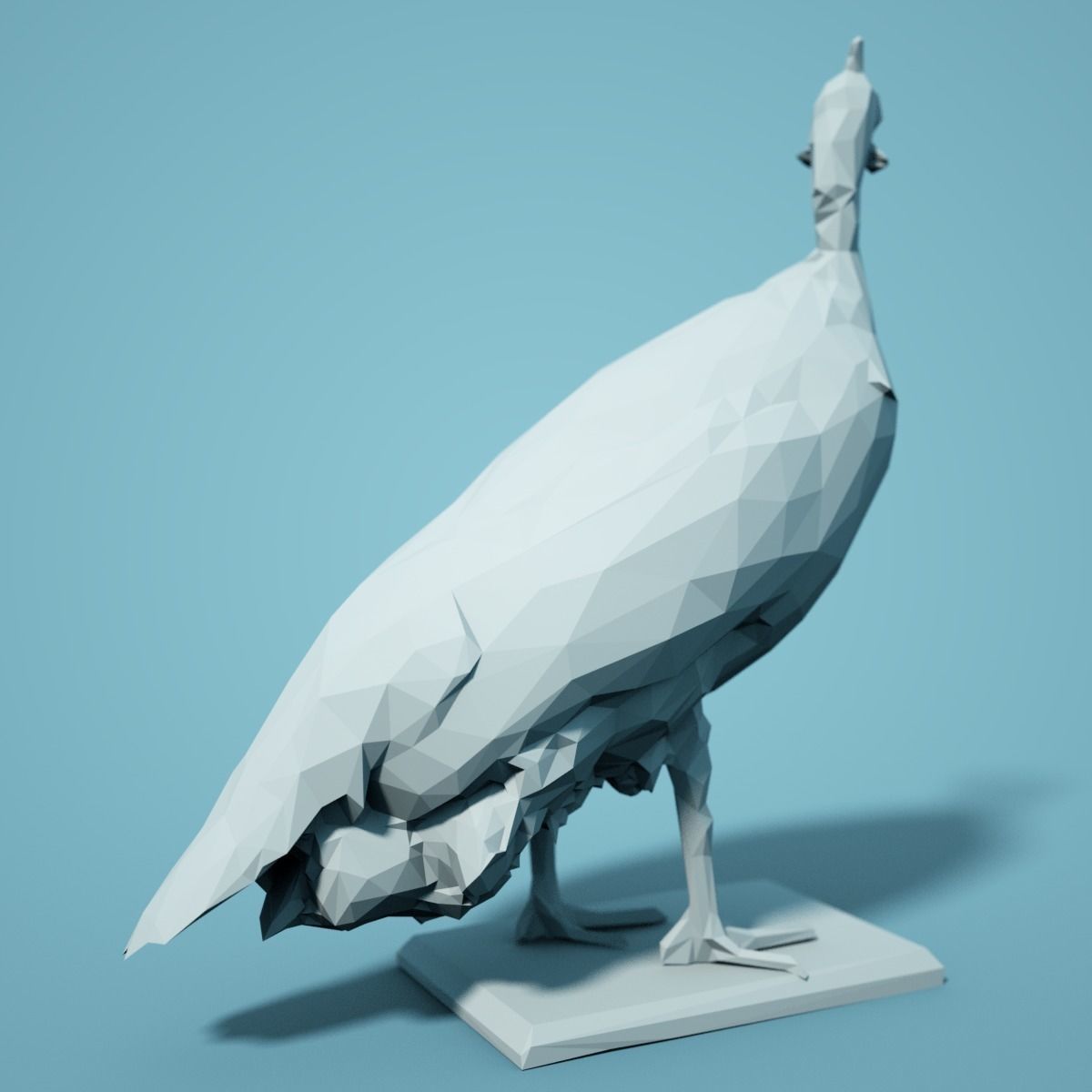 Low Poly Bird Model polygonal turkey 3D print model_2