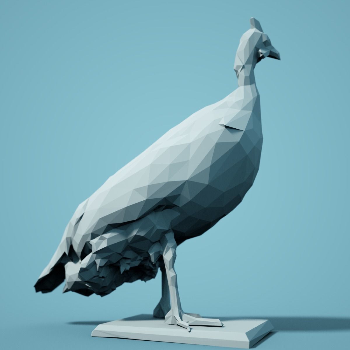 Low Poly Bird Model polygonal turkey 3D print model_3