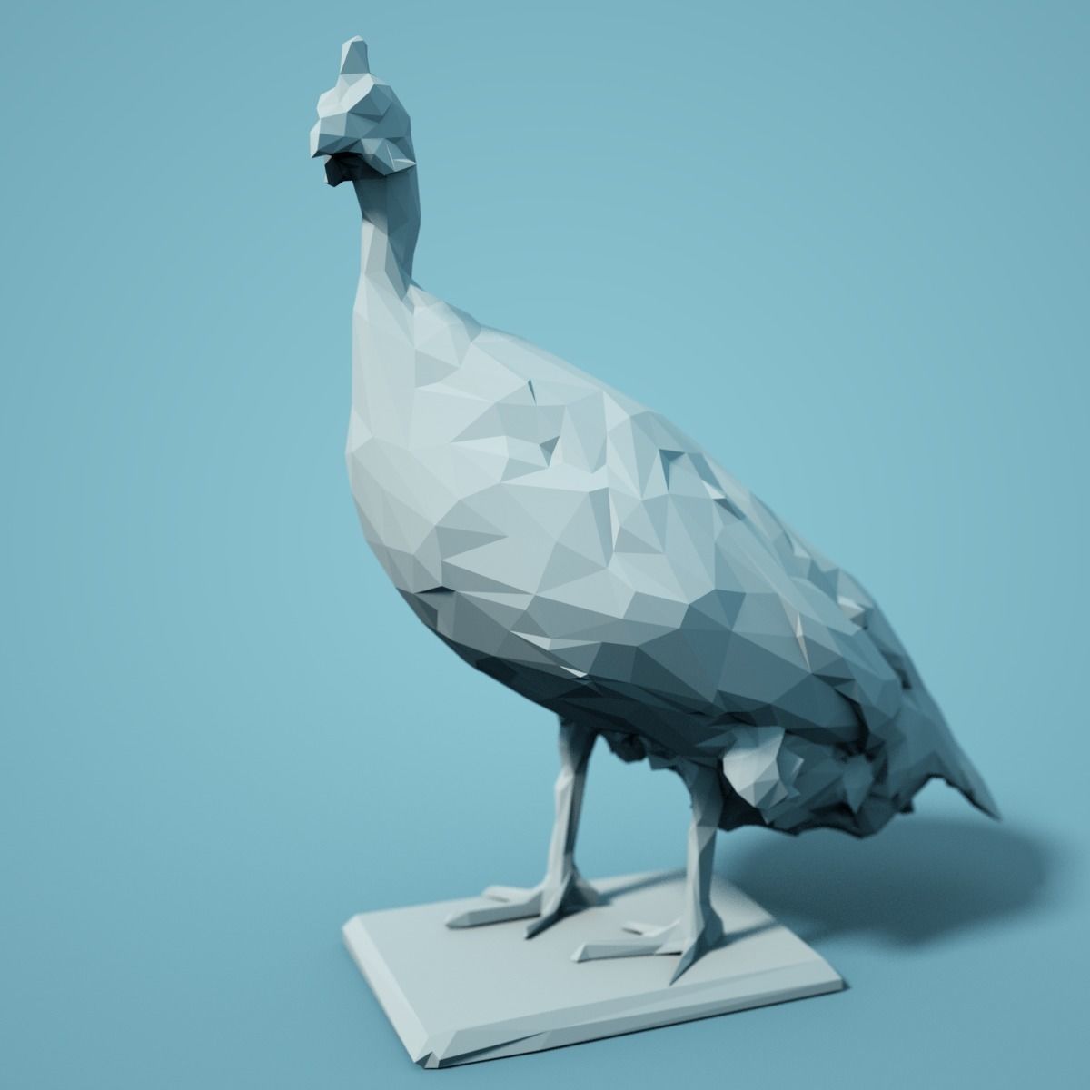 Low Poly Bird Model polygonal turkey 3D print model_1