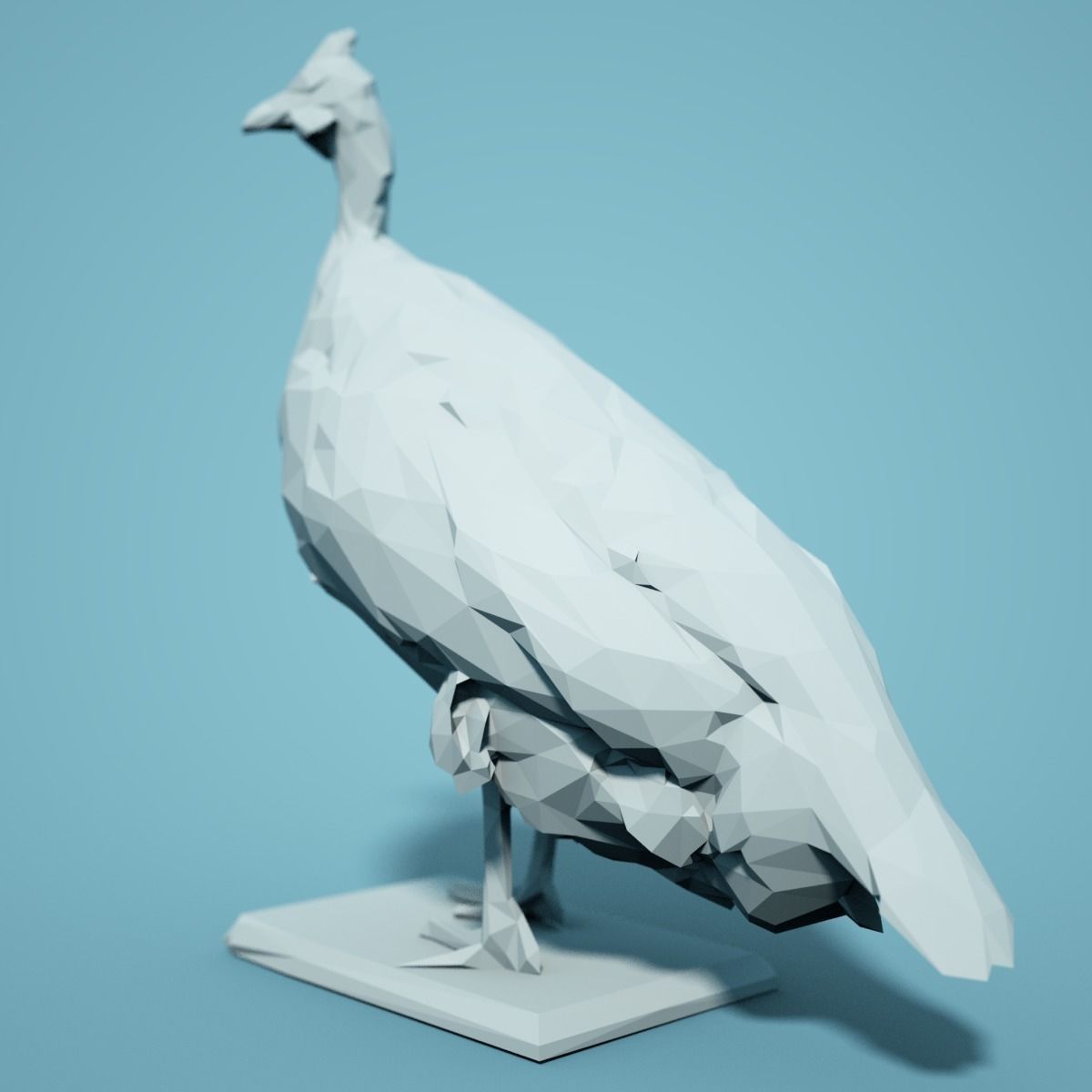 Low Poly Bird Model polygonal turkey 3D print model_4