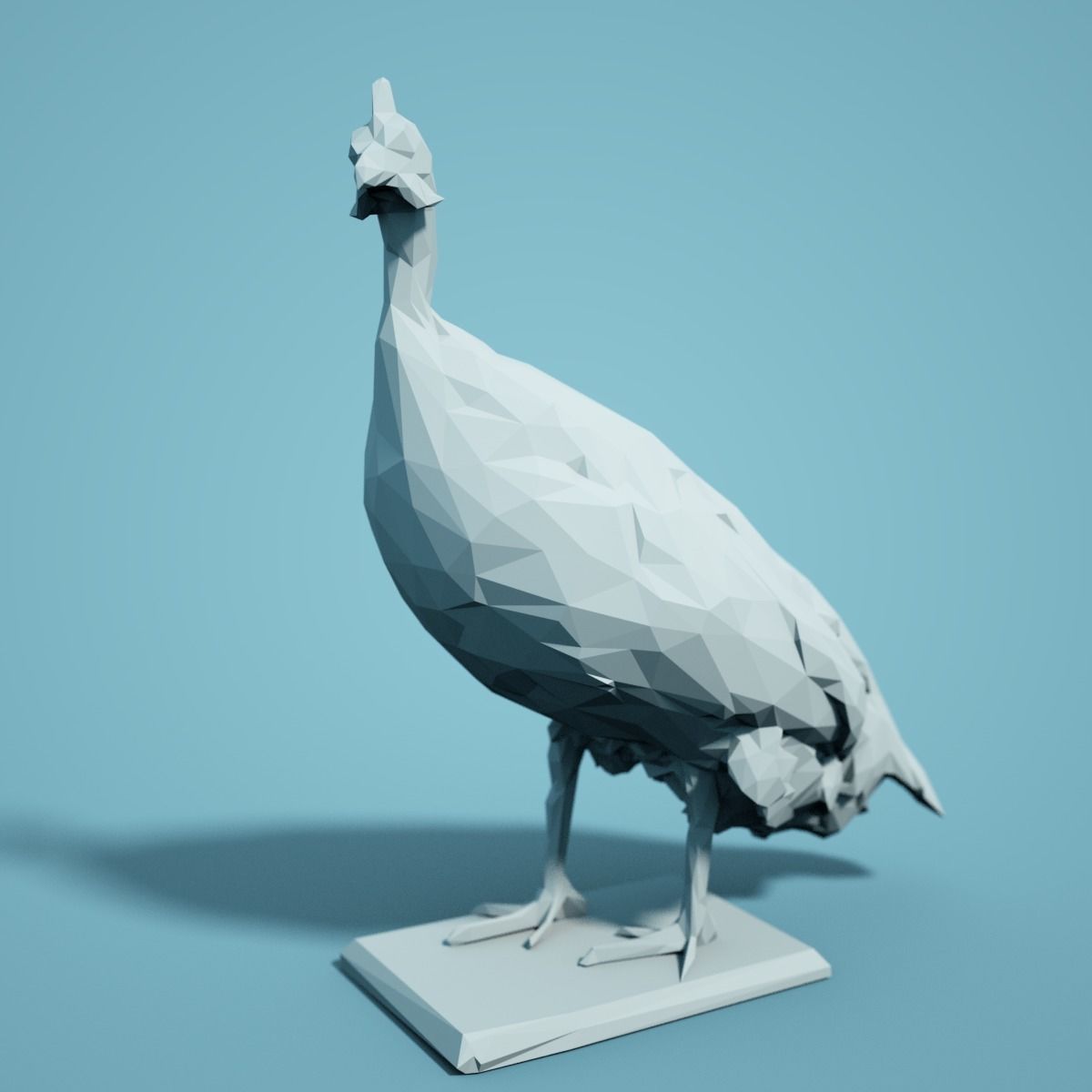 Low Poly Bird Model polygonal turkey 3D print model_0