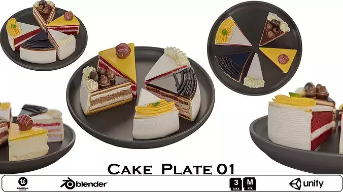 Cake Plate 01 - Premium Dessert Collection