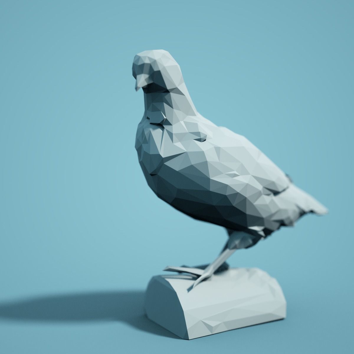 Low Poly Bird Model pigeon 3D print model_0
