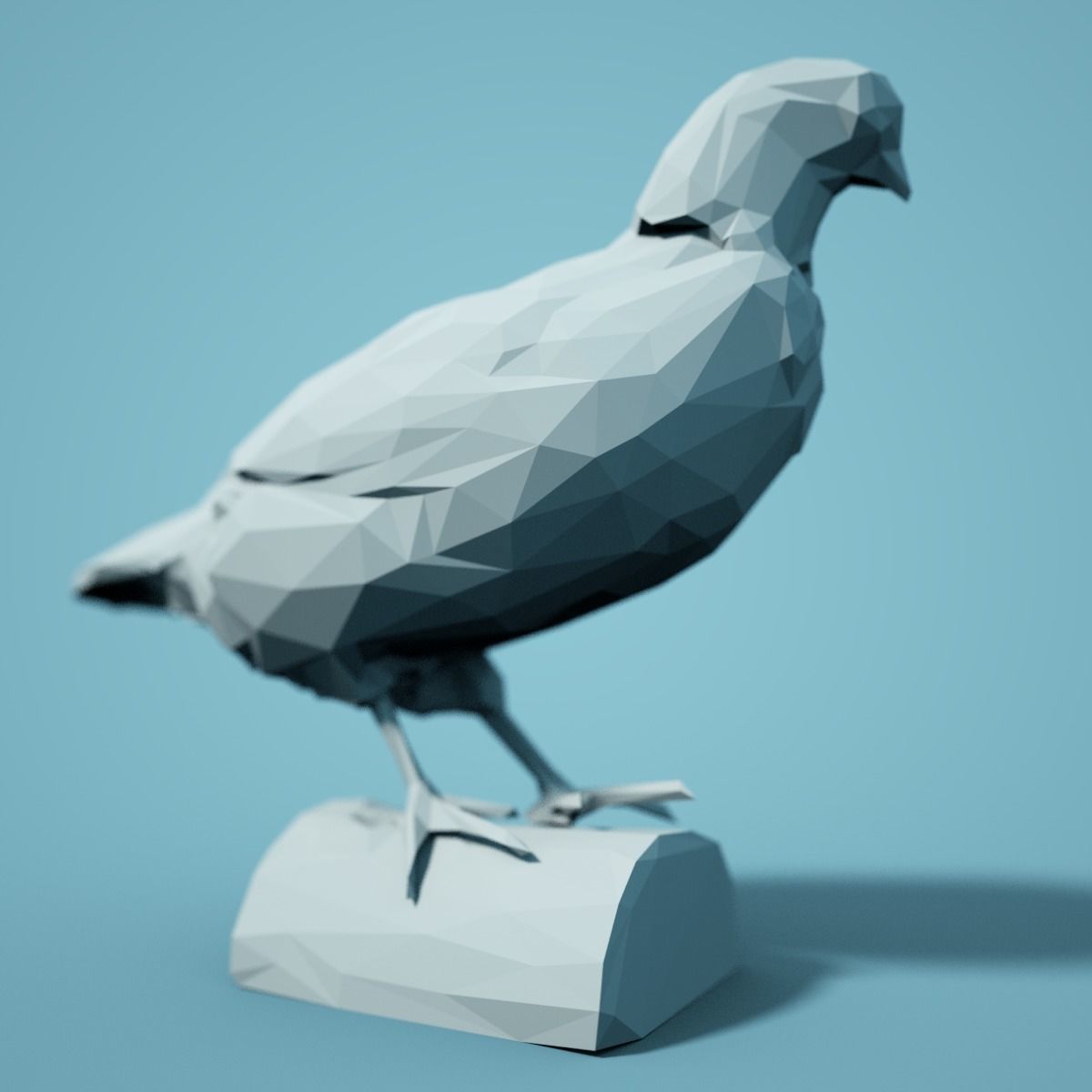 Low Poly Bird Model pigeon 3D print model_2
