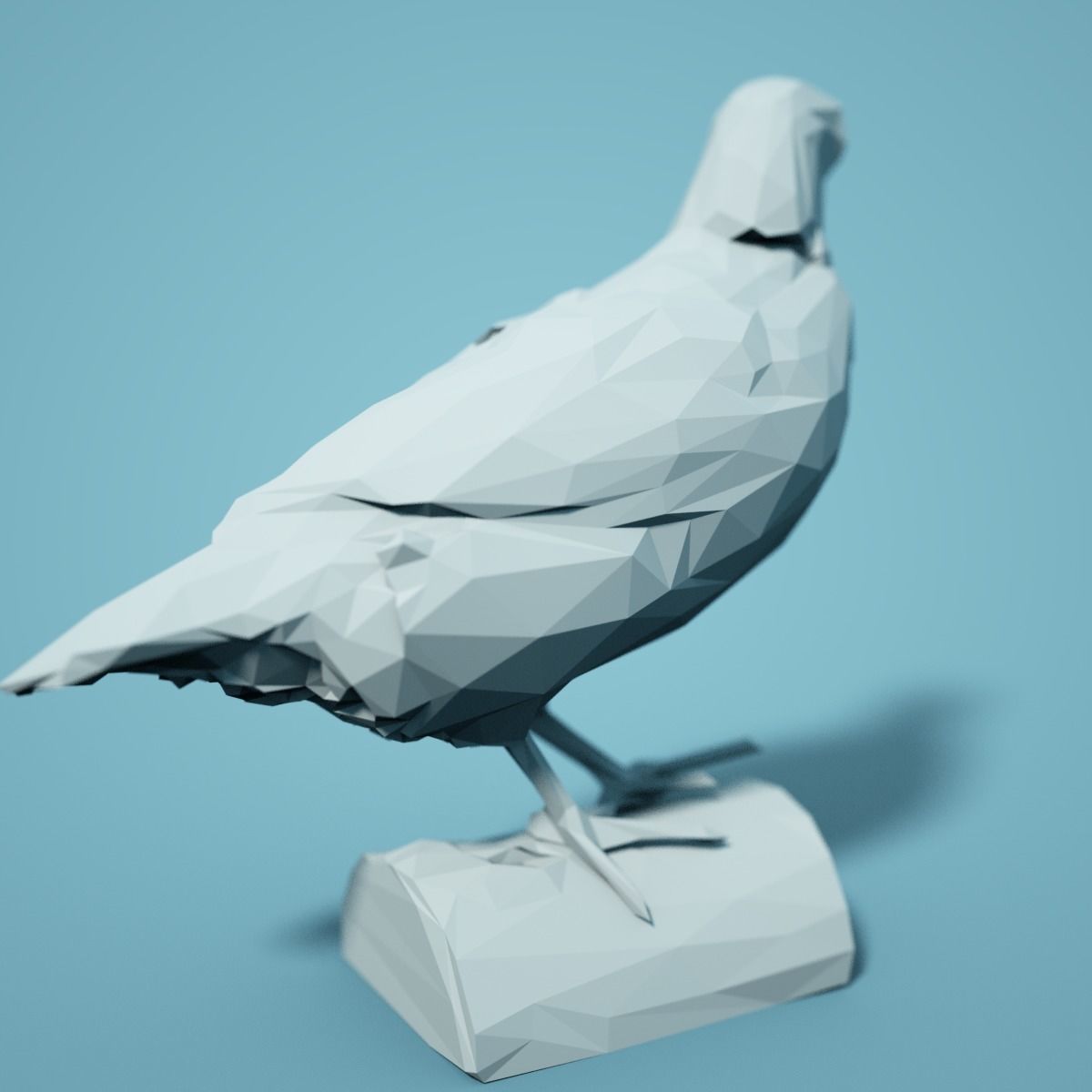 Low Poly Bird Model pigeon 3D print model_4