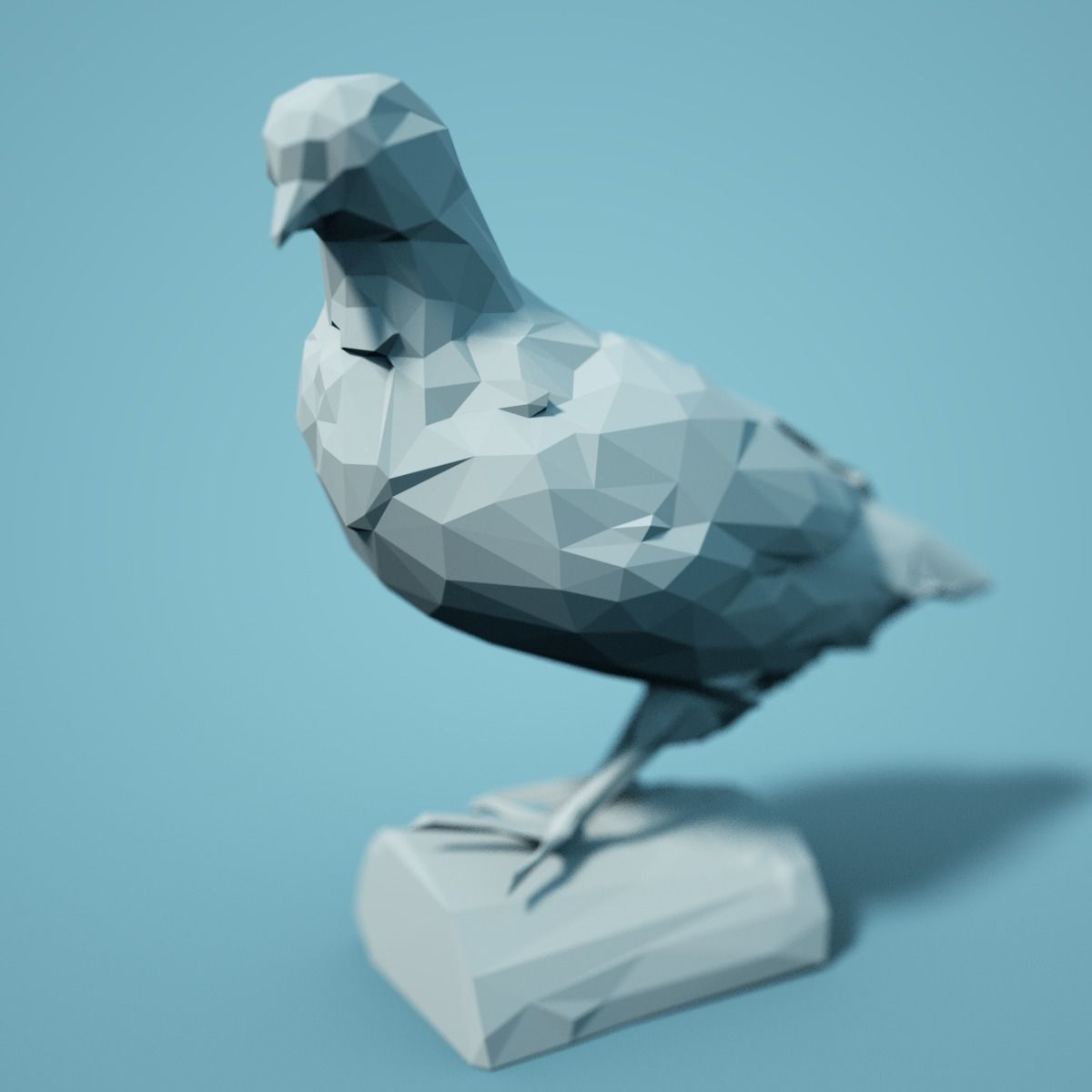 Low Poly Bird Model pigeon 3D print model_3