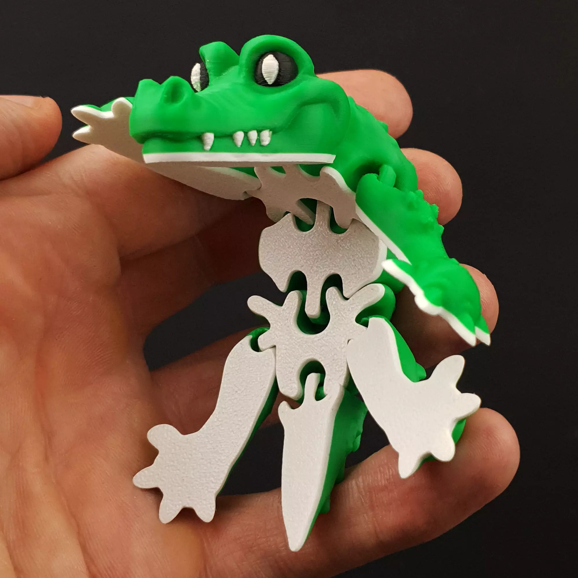 Articulated print in place Crocodile 3D print model