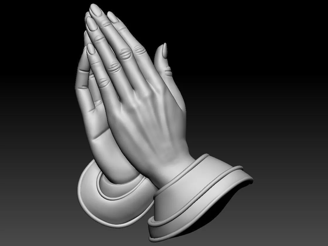 Praying Hands 3D Model High Quality Folded Hands Sculpt 3D print model