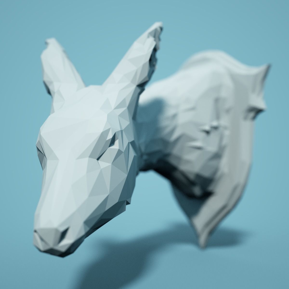 Low Poly Deer Head Model 3D print model_3