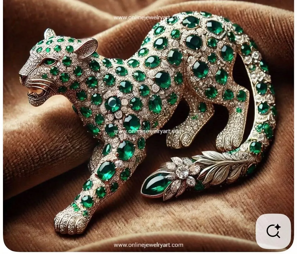 Emerald Panther 3D Model Luxury Panther Jewelry CAD Design 3D print model