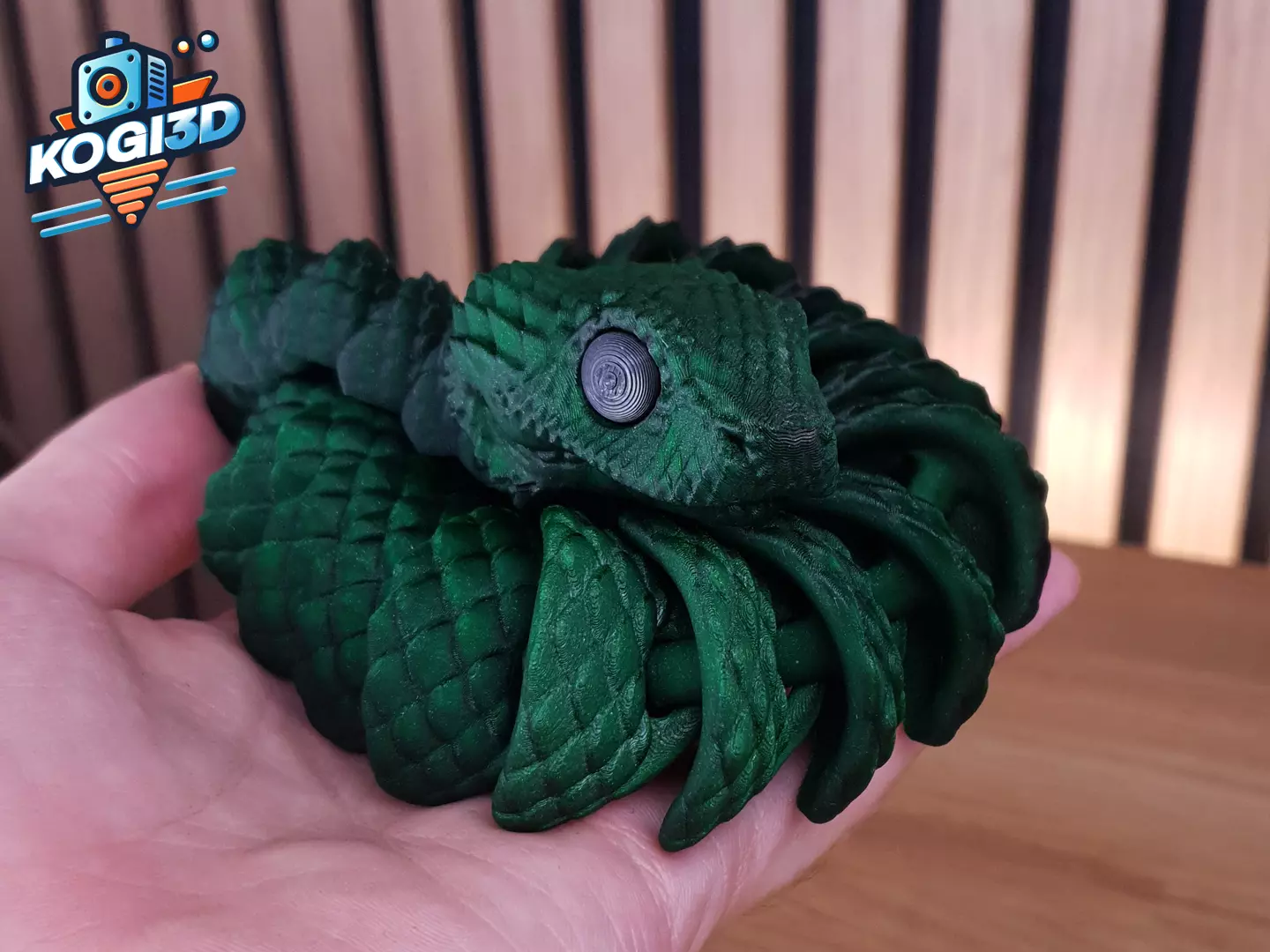 Articulated Snake STL Flexy Print-in-Place 3D Model 3D print model