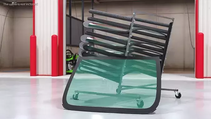 Car Rear Glass 3D model 3