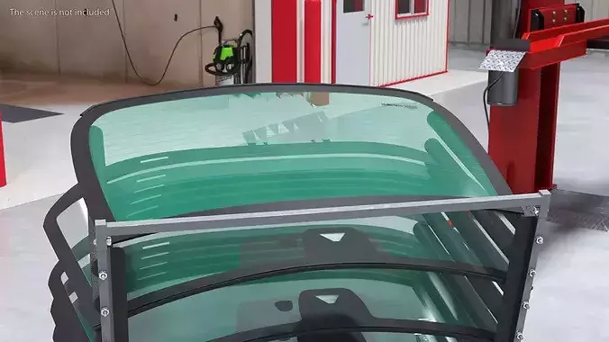Car Rear Glass 3D model 4