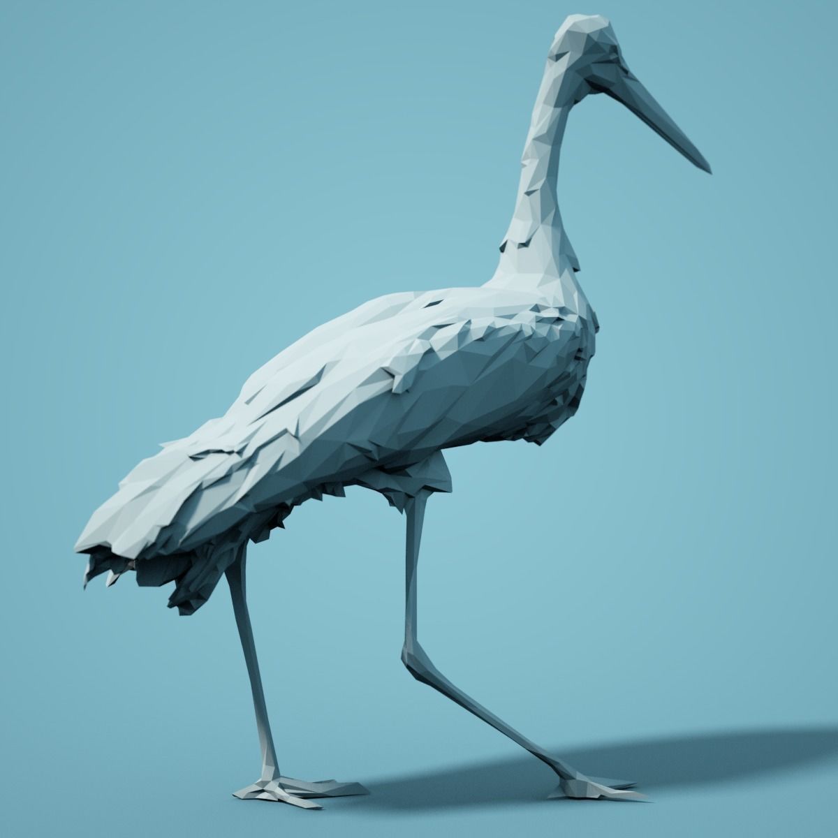 Low Poly Stork Model 3D print model_1