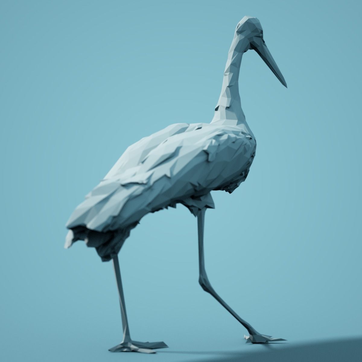 Low Poly Stork Model 3D print model_4