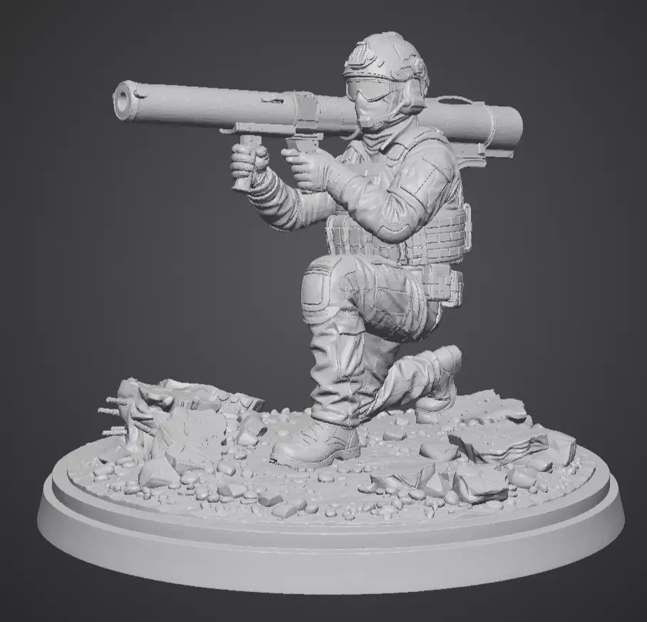 Rocket Launcher mini soldier 3cm 3D print model