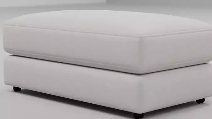 Modern Upholstered Ottoman Footstool 02 Low-poly 3D model 5