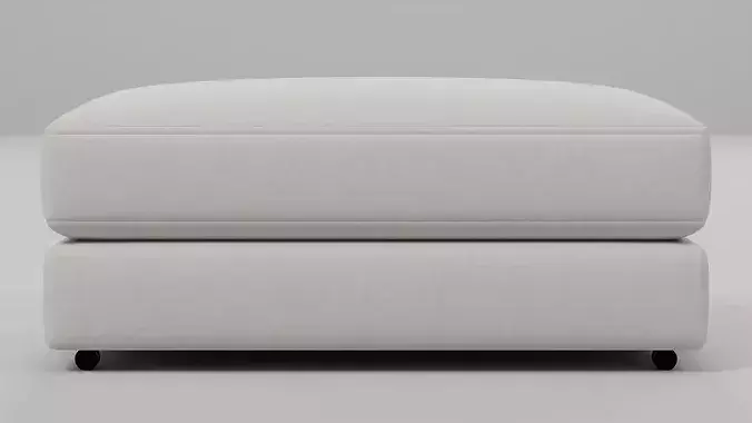 Modern Upholstered Ottoman Footstool 02 Low-poly 3D model 2