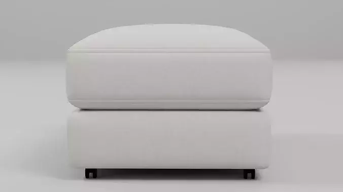 Modern Upholstered Ottoman Footstool 02 Low-poly 3D model 3