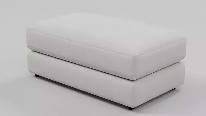 Modern Upholstered Ottoman Footstool 02 Low-poly 3D model