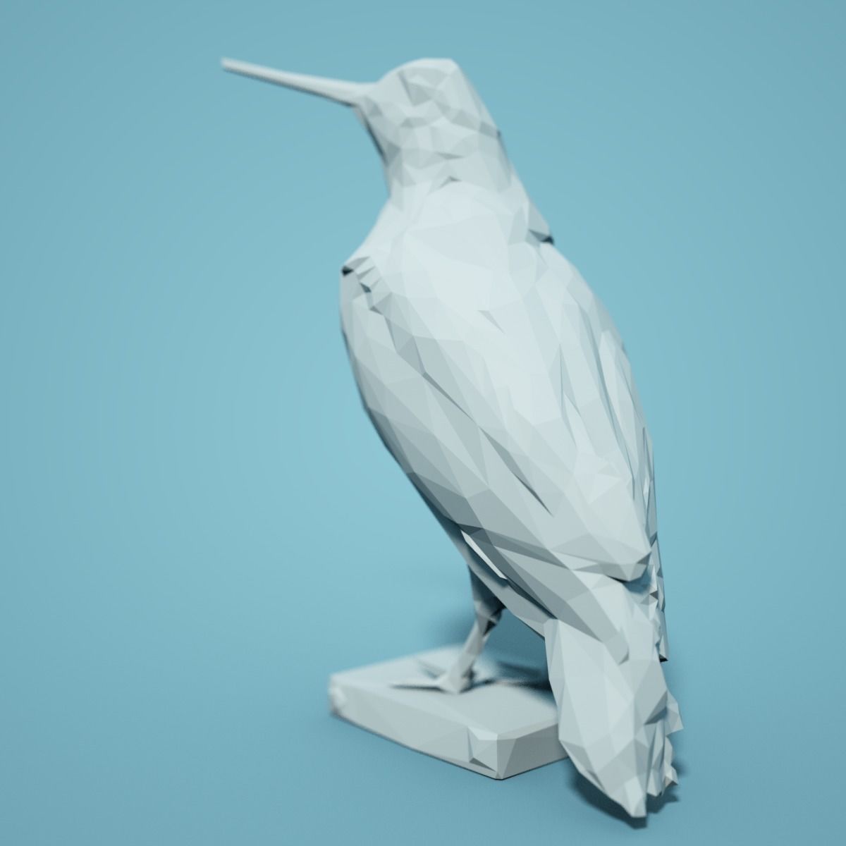 Low Poly Bird Model polygonal 3D print model_2