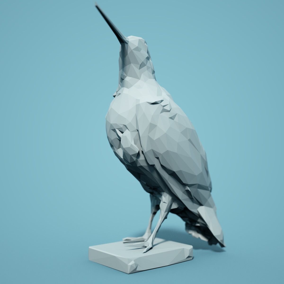 Low Poly Bird Model polygonal 3D print model_3