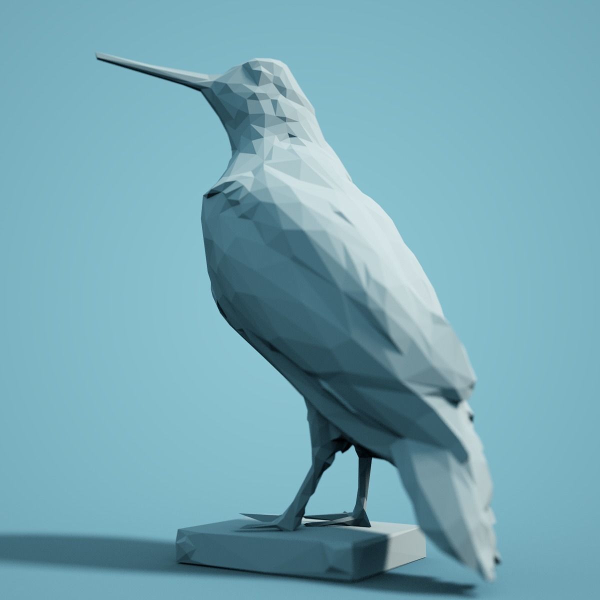 Low Poly Bird Model polygonal 3D print model_4