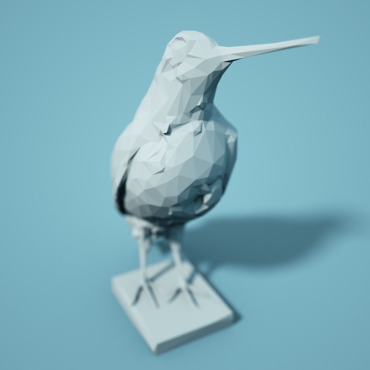 Low Poly Bird Model polygonal 3D print model_0