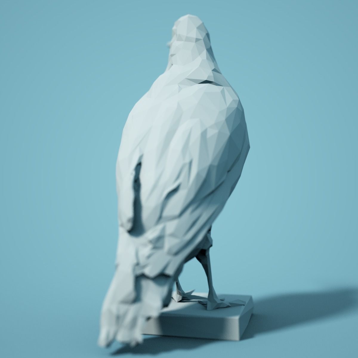 Low Poly Bird Model polygonal 3D print model_1