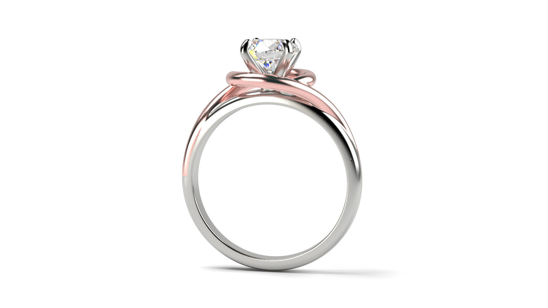 Swirl engagement ring All sizes  3D print model_2