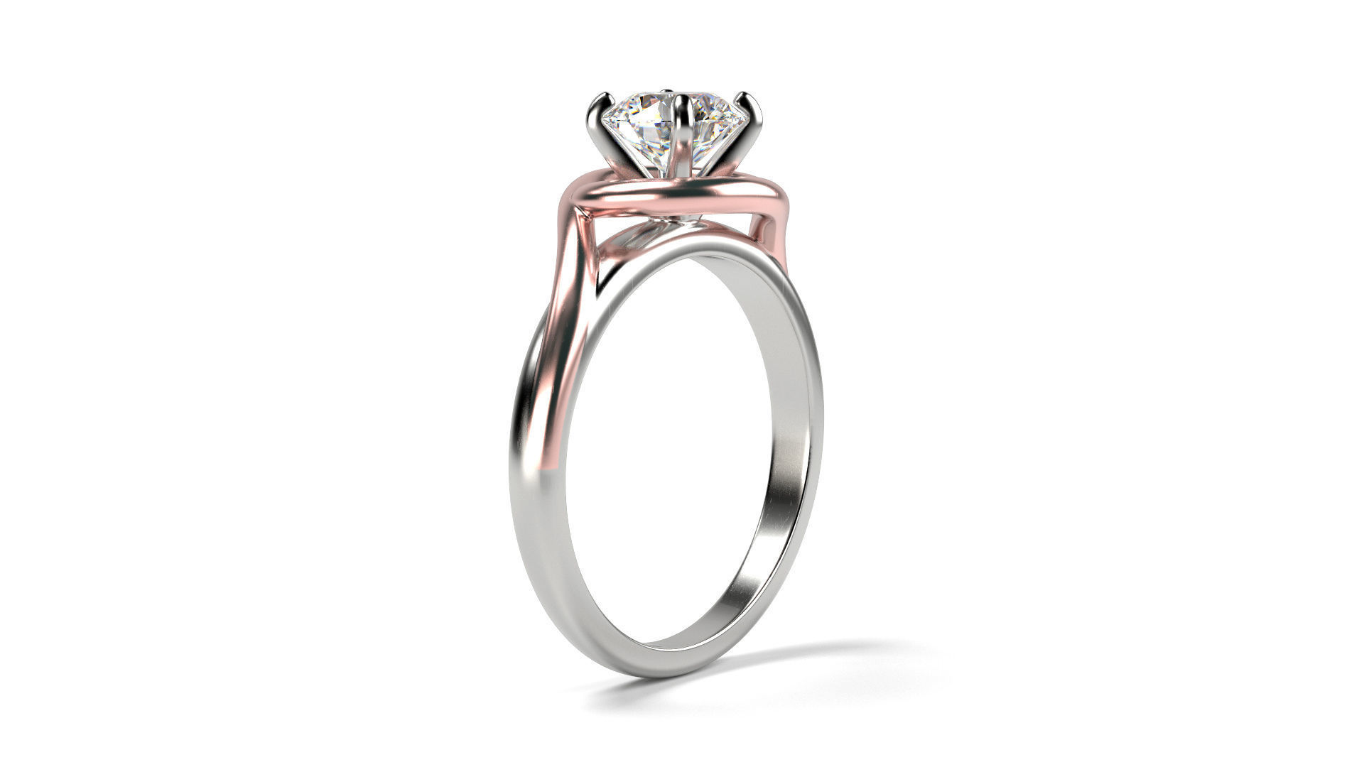 Swirl engagement ring All sizes  3D print model_1