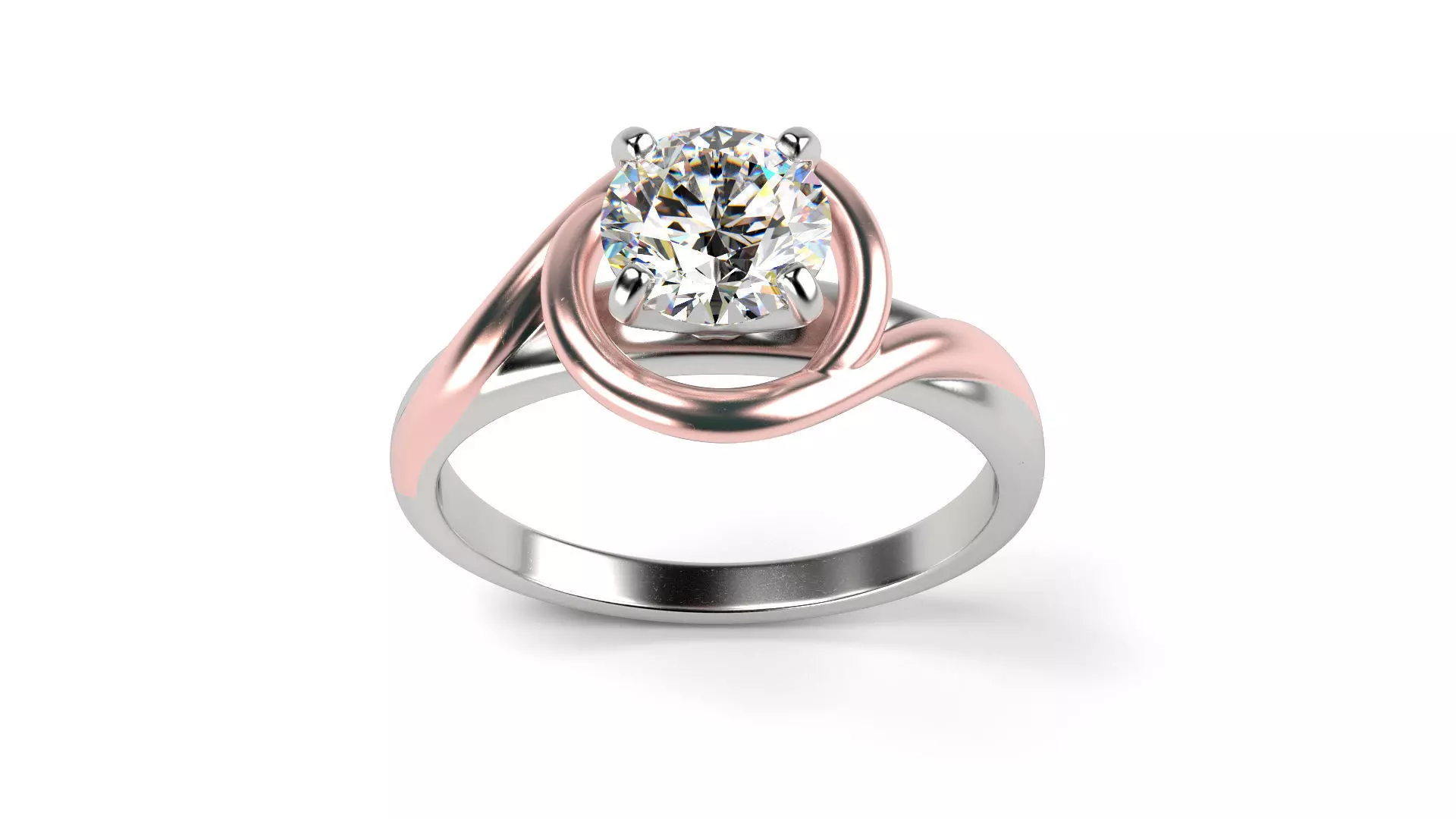 Swirl engagement ring All sizes  3D print model_0
