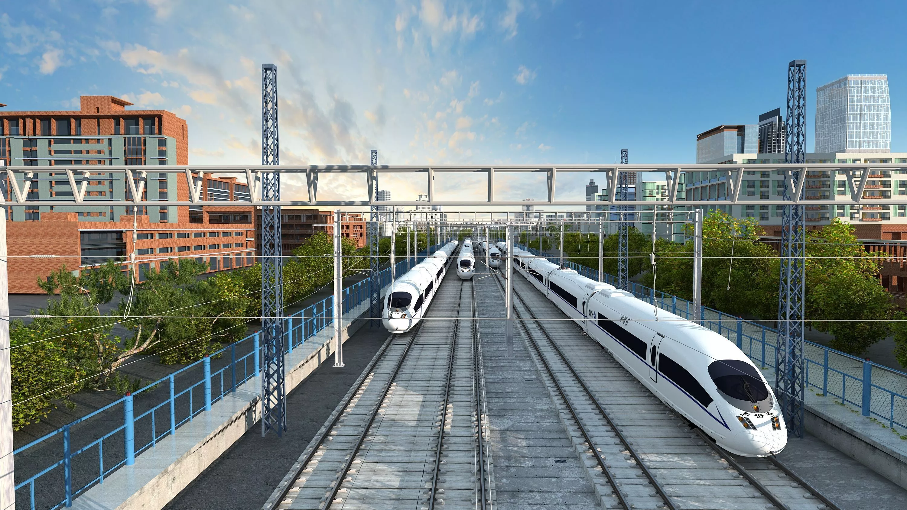 High-speed Railway - Railway Track 3D model