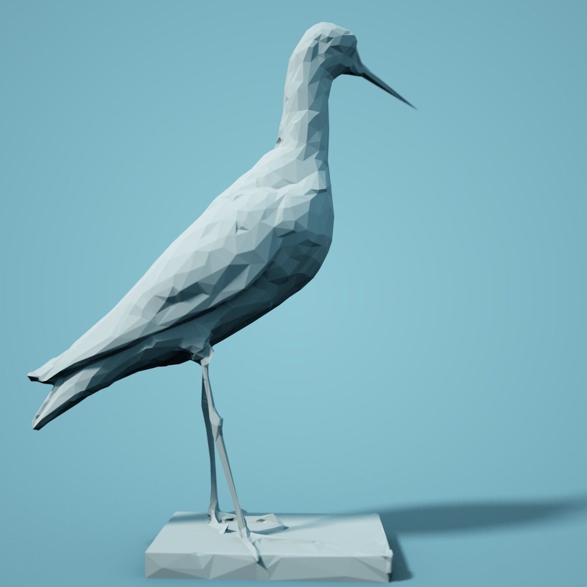 Zwarte Ruiter Low Poly Bird 3D print model_3