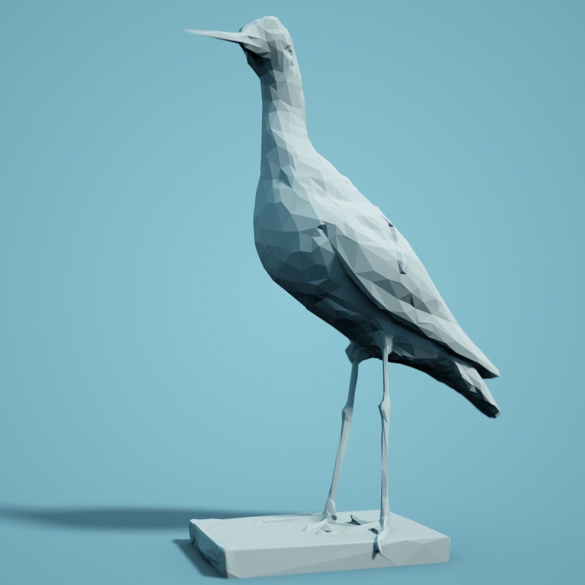 Zwarte Ruiter Low Poly Bird 3D print model_2