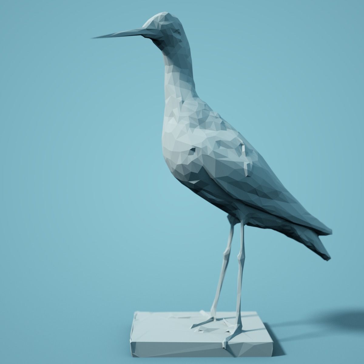 Zwarte Ruiter Low Poly Bird 3D print model_1